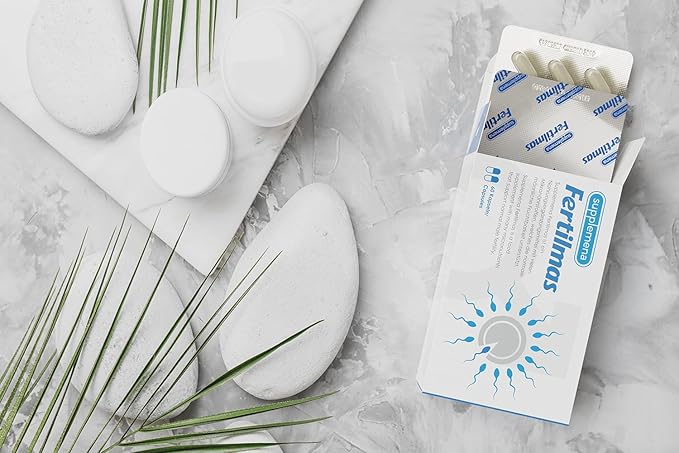 Fertilmas Natural Fertility Support for Men | L-Carnitine, Zinc, Vitamin D3, and Folic Acid | Couples TTC Supplement for Reproductive Health | Made in Germany | 1 Month