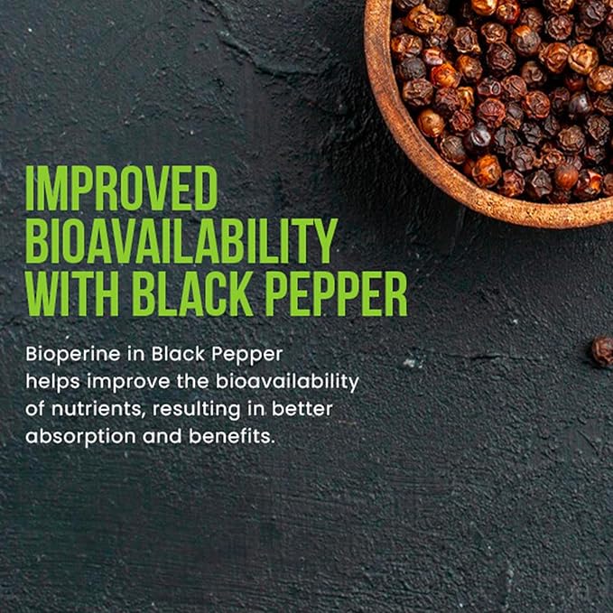 Ancient Bliss Ashwagandha with L-Theanine & Black Pepper Extract Capsules, Energy & Natural Mood Support Supplement, Focus Supplement for Adults