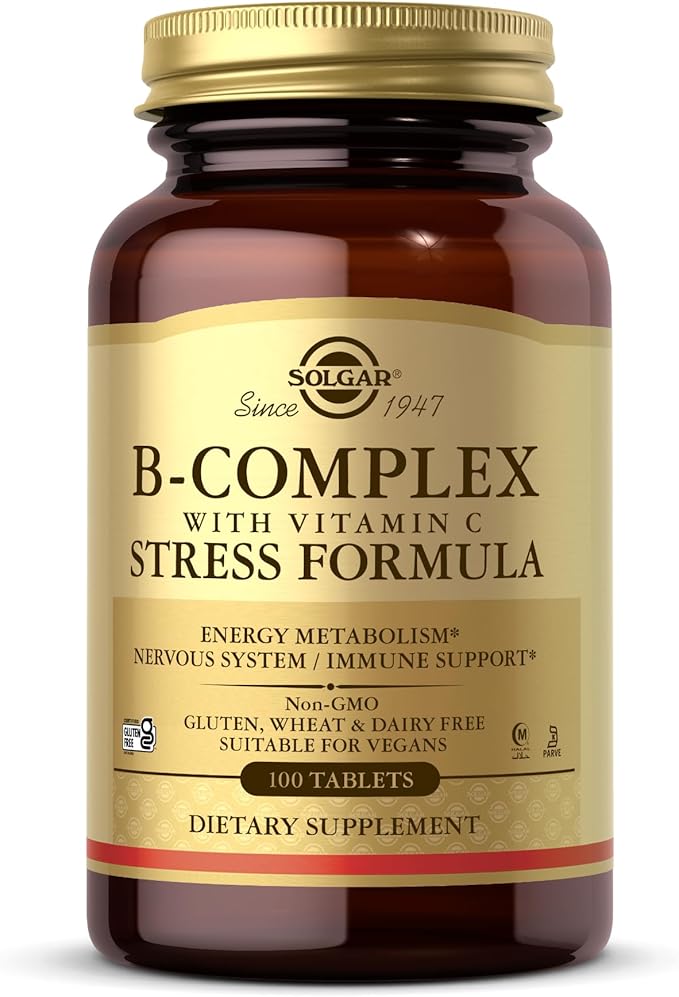 Solgar B-Complex with Vitamin C Stress Formula, 100 Tablets
