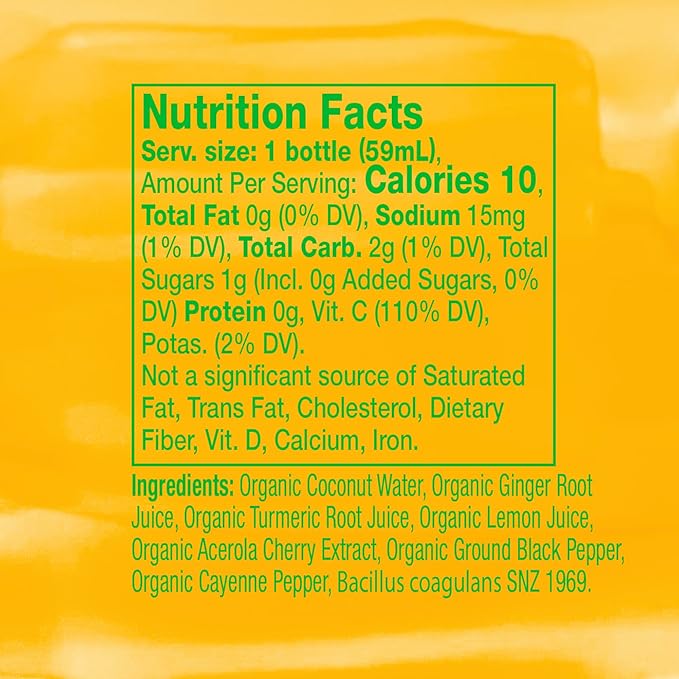 Vive Organic Immune Support Shot, Cold-Pressed Ginger, Turmeric & Cayenne, Gluten Free, Vegan, Immunity Boost Cayenne, 2 Fl Oz (Pack of 12)