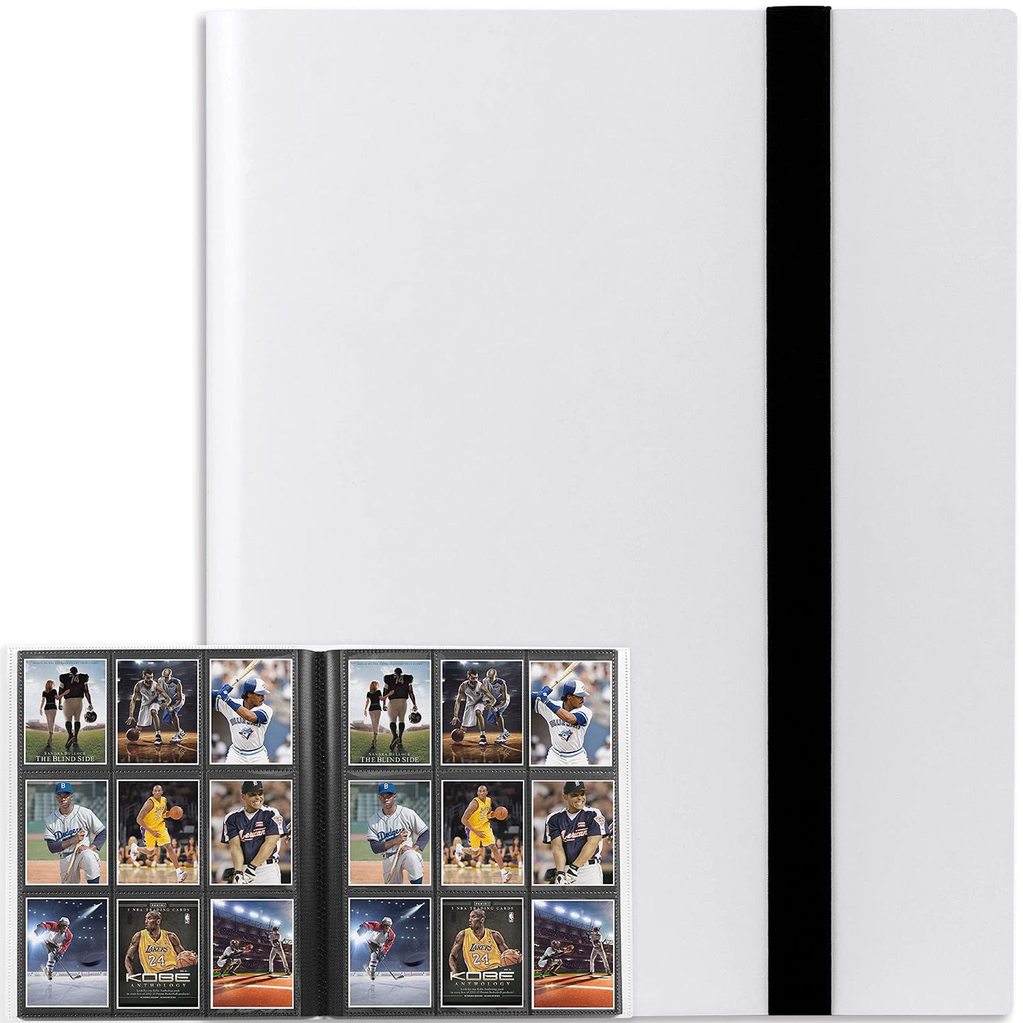 GEAoffice Card Binder, 9 Pockets Trading Card Album Folder, 360 Side Loading Pocket Binder for Yugioh, MTG and Other TCG, White