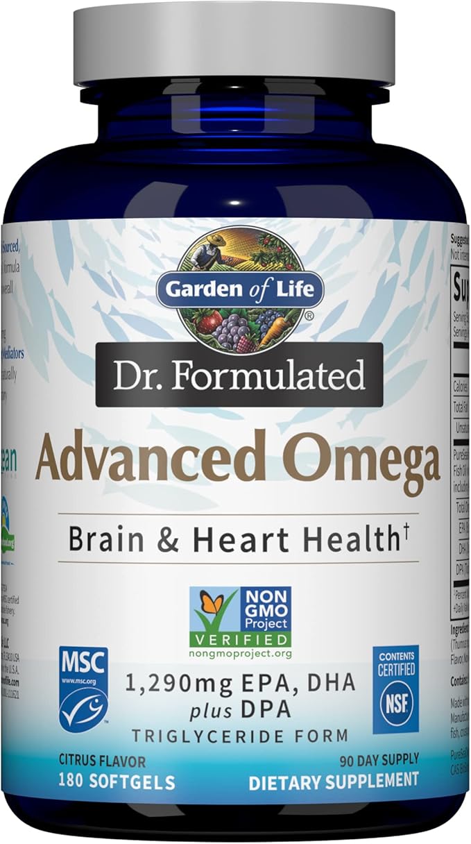 Garden of Life Dr. Formulated Advanced Omega Fish Oil & Vitamin B Complex - Vitamin Code Raw B Complex - 120 Vegan Capsules