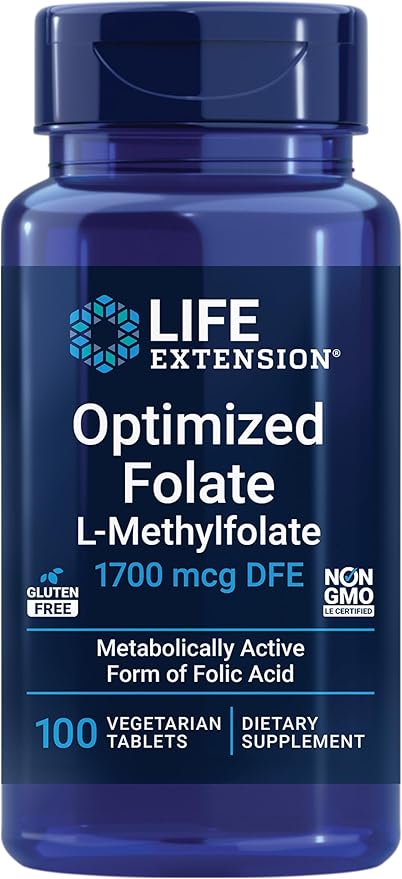 Life Extension Two-Per-Day 120-Tablet Multi-Vitamin & 1700mcg Optimized Folate 100-Tablet Heart & Brain Support Bundle