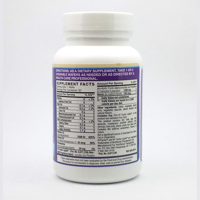 Nutritional Therapeutics D3/K2 with NT Factor, Vanilla, 30 Wafers
