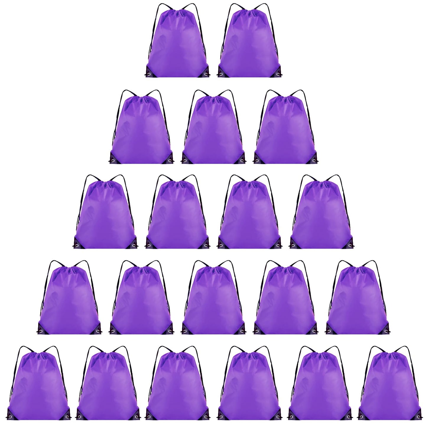 Grneric 20 Pieces Drawstring Backpack Bulk Cinch Sackpack Ployster Drawstring Bags for Gym Party Trip(Purple)