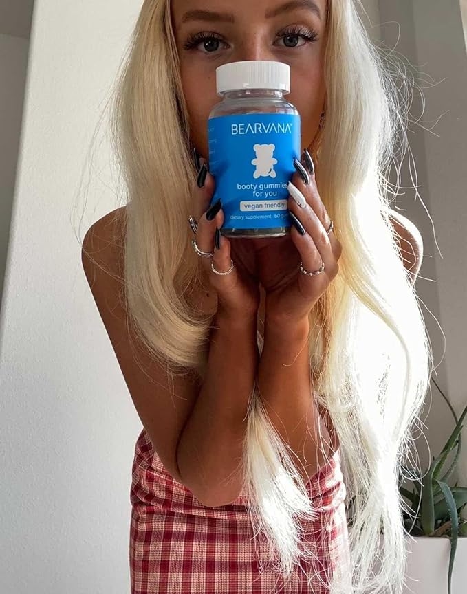 BEARVANA Peach Support Gummies for Women | Fitness Supplement | Boost Confidence | 9 Herbal Extracts Including Maca Root, Fenugreek and Ginger Root | Essential Vitamins | Berry Flavor | 60 Gummies