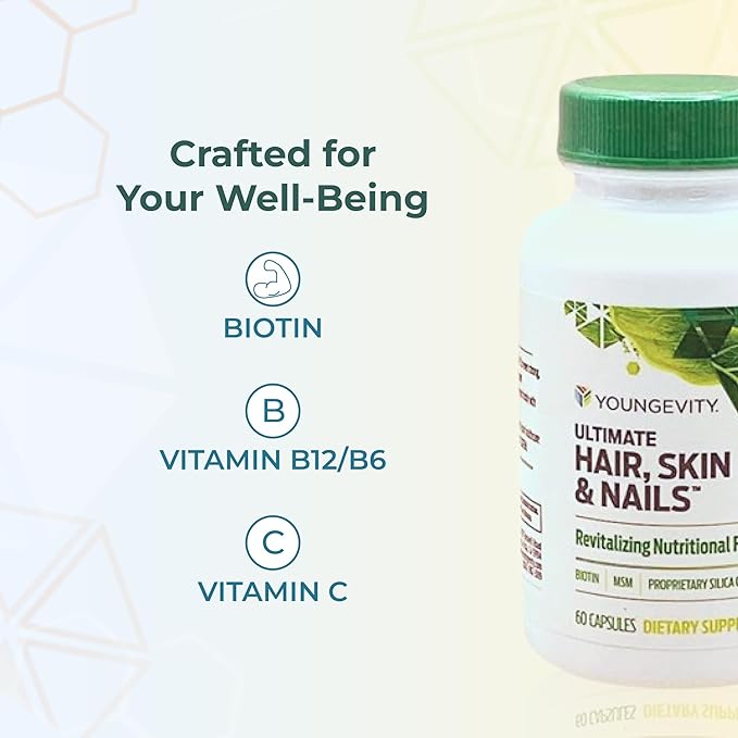 Youngevity Hair Skin and Nails Formula - 60 Capsules - 4 Bottles