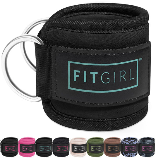 FITGIRL - Ankle Strap for Cable Machines and Resistance Bands, Work Out Cuff Attachment for Home & Gym, Glute Workouts - Kickbacks, Leg Extensions, Hip Abductors, for Women Only (Mint)