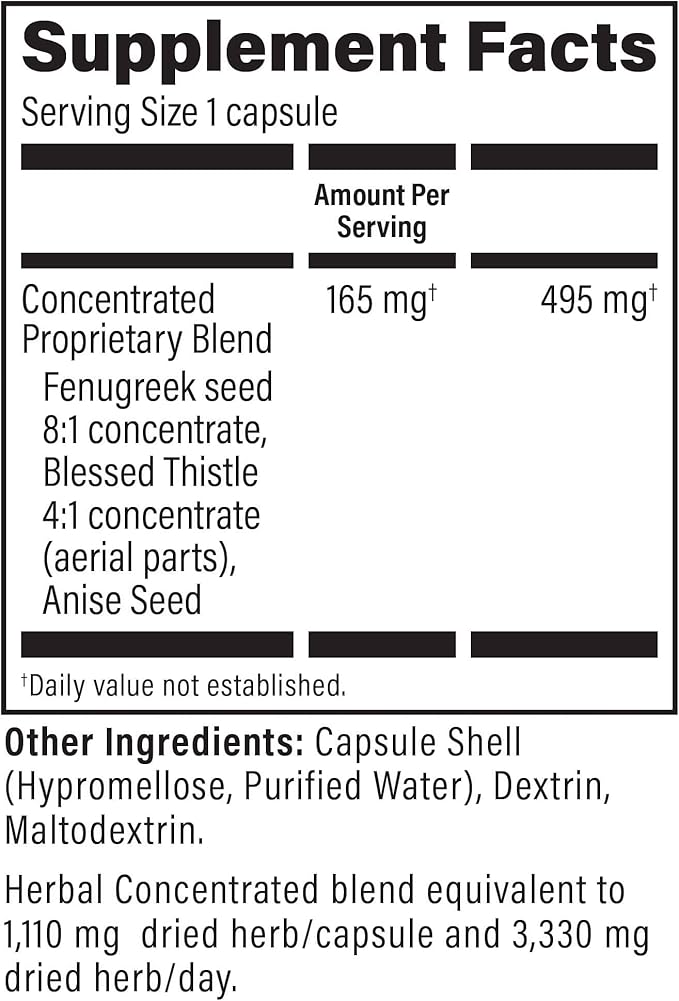 UpSpring Milkflow Lactation Supplement Capsules for Milk Supply Increase, Breastfeeding Supplements Capsules with Fenugreek & Blessed Thistle, Non-GMO, Lactation Support 100 Vegan Capsules