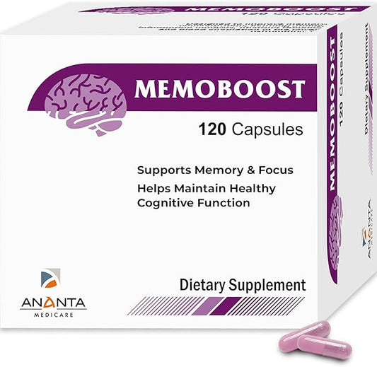 MEMOBOOST Ananta Medicare – Herbal Dietary Supplement (120 Capsules)