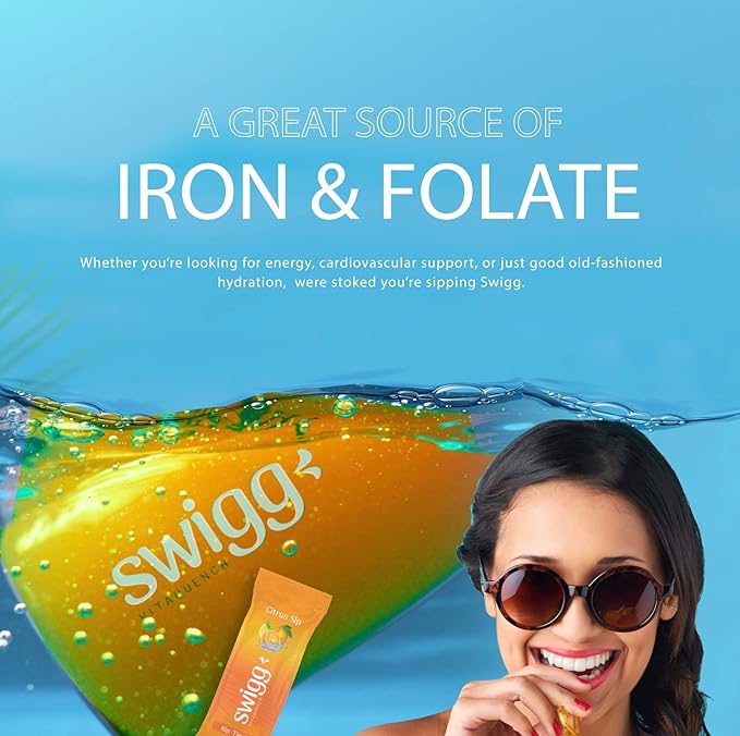 Swigg Keto Electrolytes Powder Packets w/Clear Plastic Water Bottle BPA Free- Mens Multivitamin & for Women with Iron Folate Zinc - Multi Vitamin Water Hydration Electrolyets