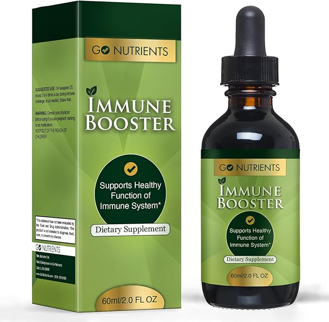 Go Nutrients Liquid Vitamin D3 Drops + Immune Booster - Combat Seasonal Stressors and Stimulate Your Immune System