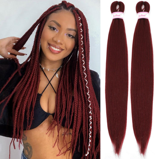530 Braiding Hair Pre Stretched 26 Inch 2 Packs 530 Braid Hair Professional Prestretched Braiding Hair Extensions for Box Braids(530#, 2 Packs, 26 Inch)