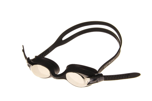 AqtivAqua Kids Swim Goggles Swimming Goggles for Kids Youth Childrens Boys Girls - Mirror Lenses (Black Color)