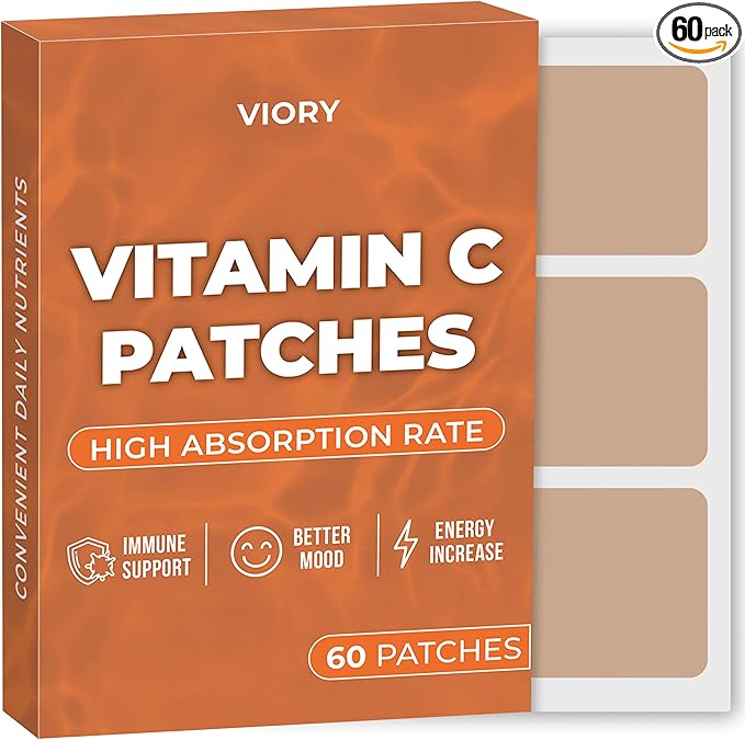 VIORY C Patches (Pack of 60) - 100% Natural Patch for Women and Men - with Biotin & Iron - Immune & Body Support - Enhanced Formula