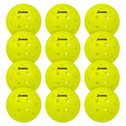 Franklin Sports Outdoor - X-40 Pickleball Balls - USA (USAPA) Approved - 12 Pack Outside - Optic Yellow - US Open Ball