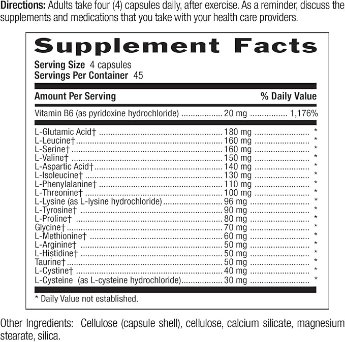 Country Life Maxi-Amino with 16 Free Form Amino Acids, 180 Vegetarian Capsules, Certified Gluten Free, Certified Vegetarian
