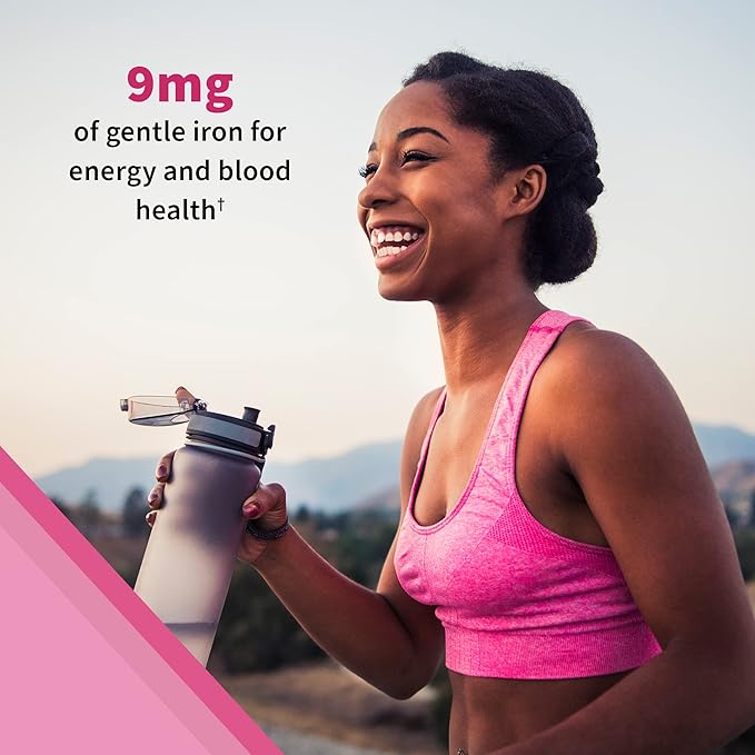 Women’s Multivitamin Gummy with Iron: Folate, Biotin, D3 & B12 for Hair, Skin & Nails + Probiotics for Immune Health & Digestion, Vitamin Code, Non-GMO, Gluten-Free, 90 Cherry Gummies, 30 Day Supply