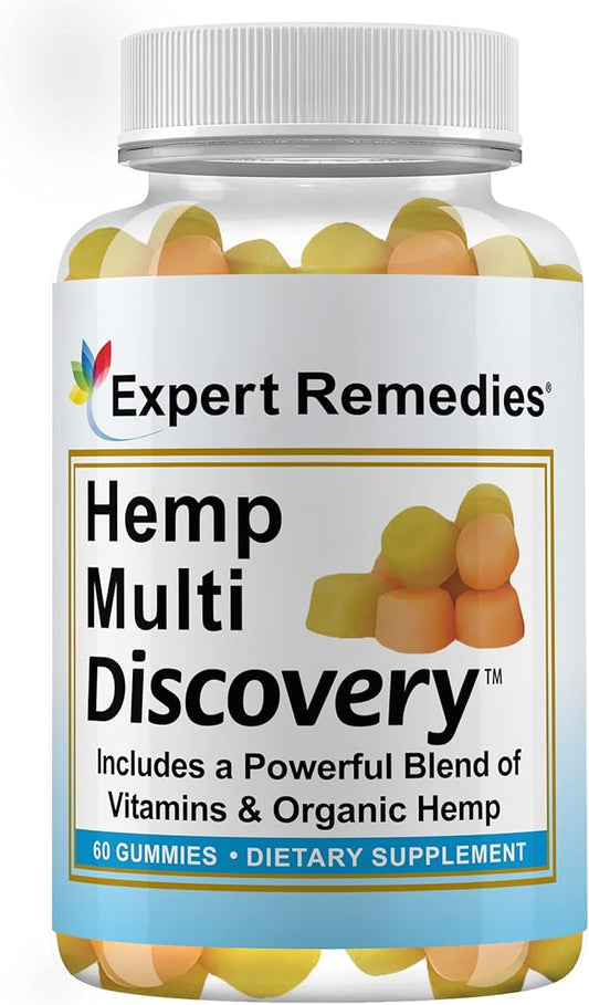 Natural Hemp Multivitamin Gummies for Pain, Sleep and Stress Relief, No Harmful Dyes, Transparent Hemp Oil Dosage, Non-Habit Forming, Natural Alternative - Gluten-Free, Non-GMO - 30 Servings