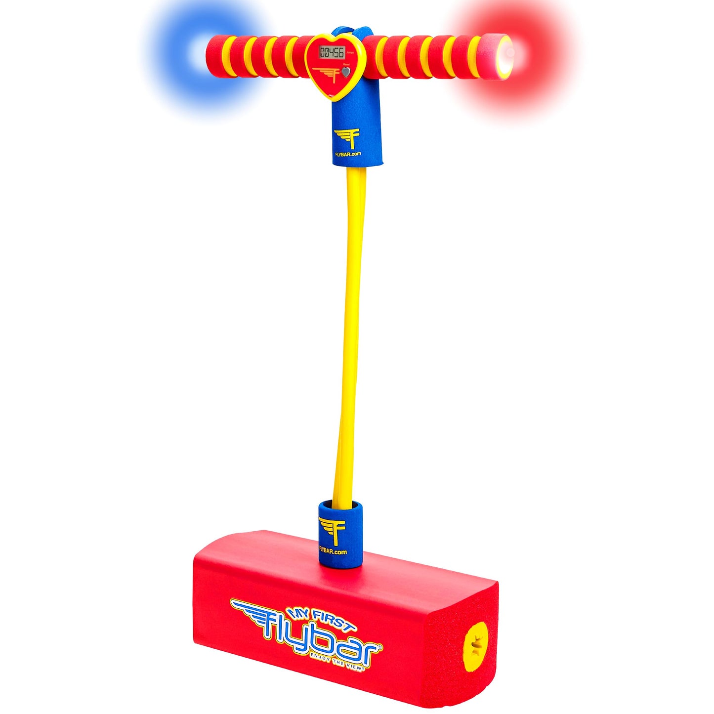 Flybar My First Foam Pogo Jumper for Kids Fun and Safe Pogo Stick for Toddlers, Durable Foam and Bungee Jumper for Ages 3 and up, Supports up to 250lbs (Red LED), 5.51x4.92x10.43