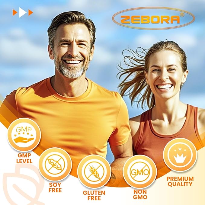 ZEBORA Vitamin D3 K2 Capsules, Bone and Heart Health Formula 5000 IU Vitamin D3 & 100 mcg Vitamin K2, Max Strength 4 in 1 Immune Support and Calcium Absorption, Gluten Free