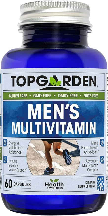 Men's Multivitamin - Essential Multivitamins & Multiminerals Supplement A, C, D, E & B12, with Zinc, Calcium, Magnesium & More for Men's Wellness Support. Boost Your Body and Mind!
