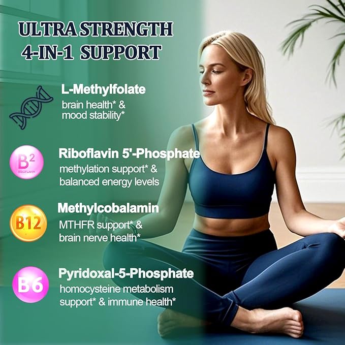 Methylfolate Supplement and Cortiosl Health Bundle, Non GMO, Sugar Free