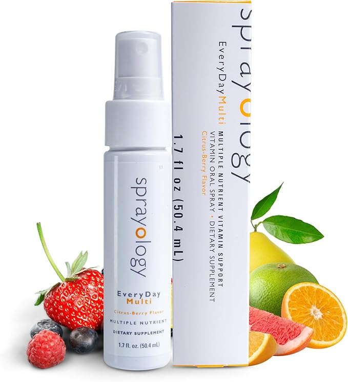 Sprayology Everyday Multi Spray | Daily Multivitamin Spray for Men, Women & Kids (Ages 4+) | High-Absorption Formula with Vitamin B12, D3, Folate, Biotin & More | Non-GMO | 26 Day Supply (1.7 fl oz)