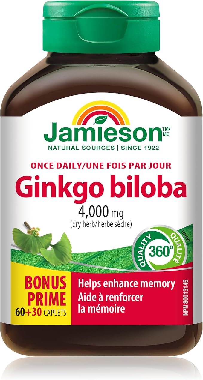 Jamieson Ginkgo Biloba 80mg 60+30 Caplets