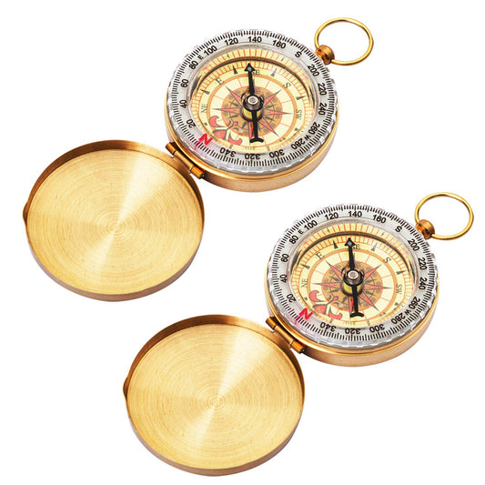 Bahfir Camping Survival Compass for Hiking, Pocket Compass for Kids, Glow in The Dark Compass for Camping Hunting, Outdoor Military Navigation Tool (2 Pack)