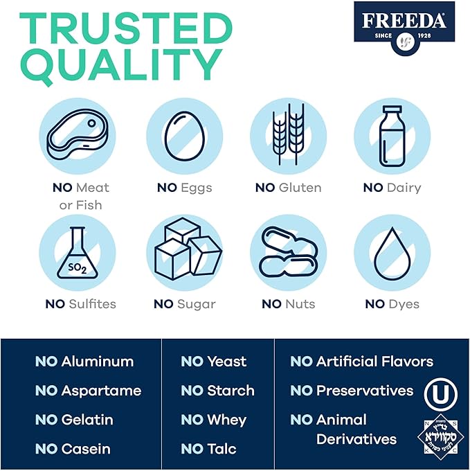 FREEDA Vitamin C - Vegan Vitamin C 500mg - Kosher - Powerful Antioxidant Immune Support - Easy to Swallow Vitamins C Tablets as Ascorbic Acid - Pure Vitamin C 500 mg - VIT C Supplement (100 Count)