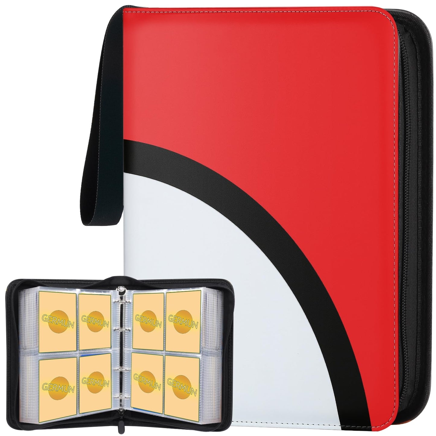 GERMUN Card Binder with Sleeves, 400 Pockets Trading Card Binder,9 Pocket Card Binder Holder Album Storage Organizer Case Compatible with Football Baseball Card and other Trading Cards