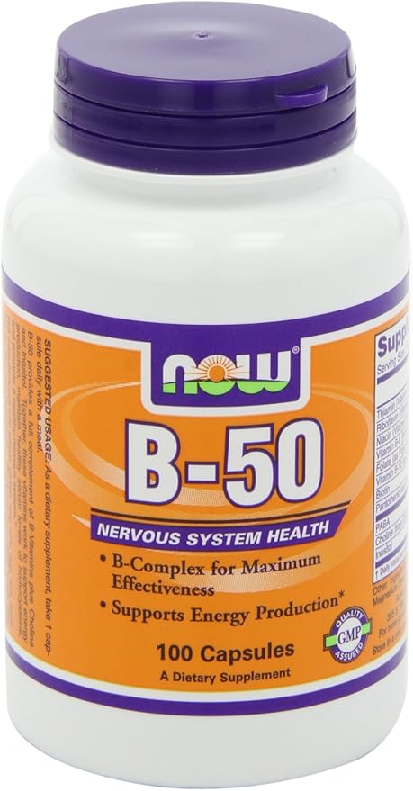NOW B-50 Capsules, 100 Capsules (Pack of 2)