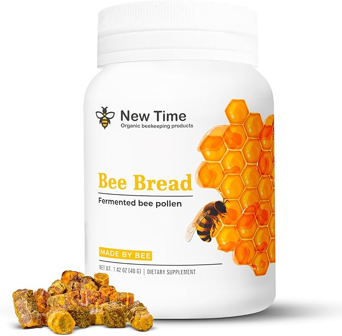 Organic Bee Bread - Natural Fermented Pollen, Multivitamin for breast growth, Superfood for men, women, Vital Proteins, Immune Support & Energy Supplement