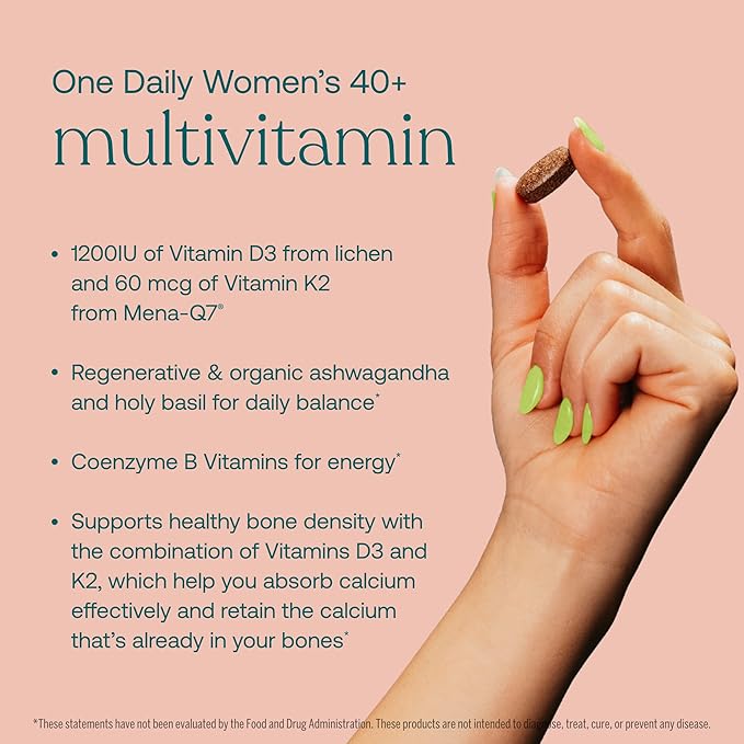 True Grace One Daily Women’s Multivitamin 40+ Fermented Minerals, Organic Adaptogens & Mushrooms Energy, Immune, Bone Support - Non-GMO - Iron, Gluten & Soy Free - 30 Vegan Tablets
