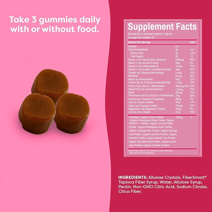 FlavCity Womens Multivitamin Gummy - Daily Multivitamin Gummies for Women - Premium Vitamins, Minerals & Prebiotic Fiber - No Cane Sugar or Seed Oils - Organic Wheatgrass, Moringa & More (90 Gummies)