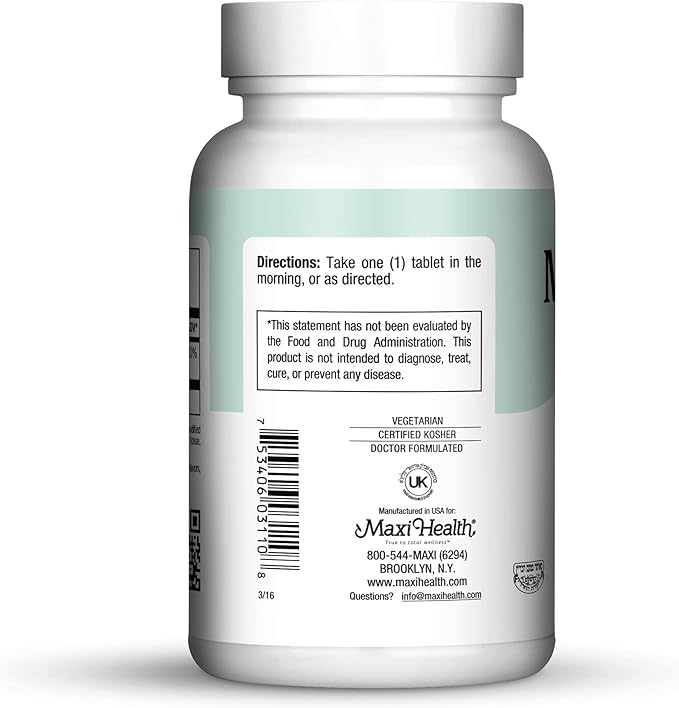 Maxi Health B-6 - Vitamin B6-100 mg Cardiovascular Health - 100 Tablets - Kosher (100 Count, Pack of 2)