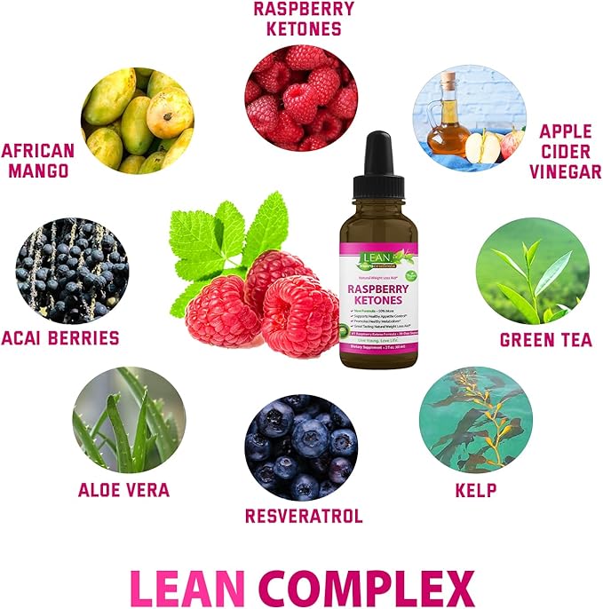 Weight Loss Keto Raspberry Ketone Drops, Appetite Suppressant Fat Burner Diet Energy Supplement Metabolism Booster That Work for Belly for Men and Women, Slim Faster Than Gummy Pill Capsule Tea, 60 ml