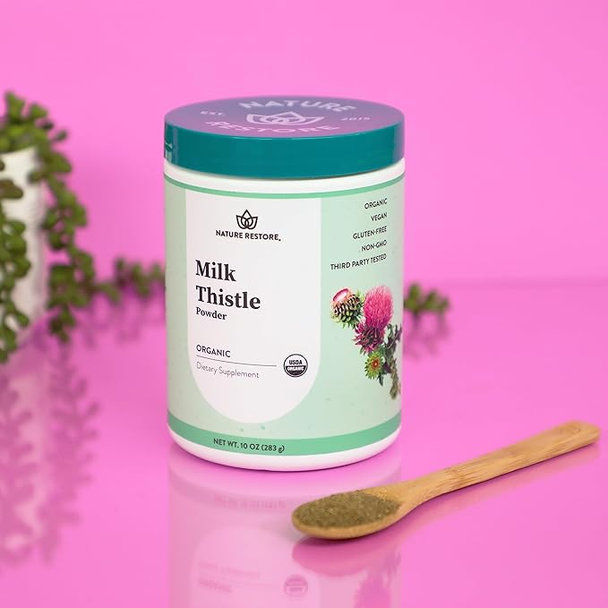 Nature Restore USDA Certified Organic Milk Thistle Seed Powder, 10 Ounces, Packaged in California