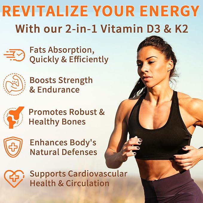 Vitamin D3 K2,D3 K2 Vitamin Supplement,Vitamin D3 and K2,D3 K2 Vitamin Supplement,Replenish Vitamin D3 K2 Coconut Oil Softgels (120)