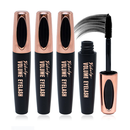 4D Silk Fibers Lashes Mascara,Exquisitely Full,Thickening Softer Fuller Lashes,Long-Lasting No Flaking Natural No Clumping,Waterproof Smudge-proof Thickening Mascara,All Day Exquisitely Full(3 PCS)