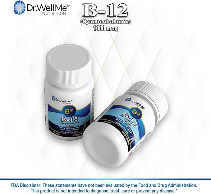 Dr.WellMe B-12 (Cyanocobalamin) 1000 mcg, 100 Tablets