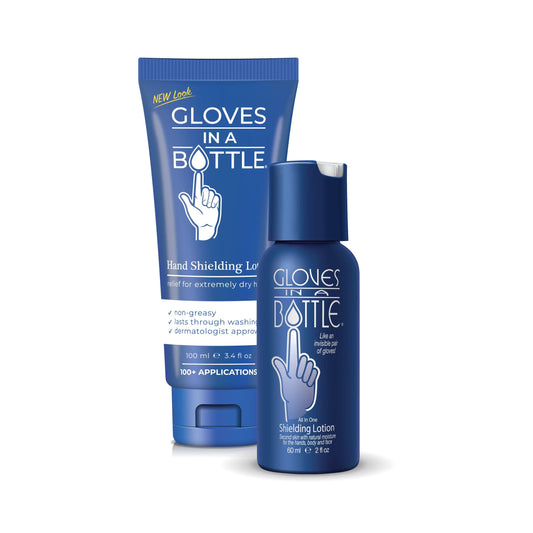 Gloves In A Bottle Shielding Lotion 3.4Oz/100Ml Tube + 2Oz Combo - Second Skin For Hands & Body