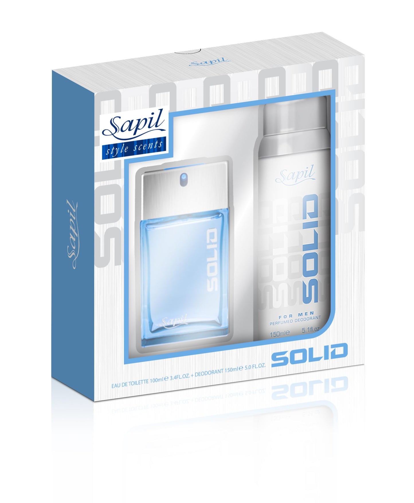 Sapil Solid - Eau De Toilette And Deodorant Spray For Men - Evokes Power And Sensuality - Opens With Fresh And Citrus Notes - Be