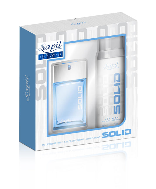 Sapil Solid - Eau De Toilette And Deodorant Spray For Men - Evokes Power And Sensuality - Opens With Fresh And Citrus Notes - Be