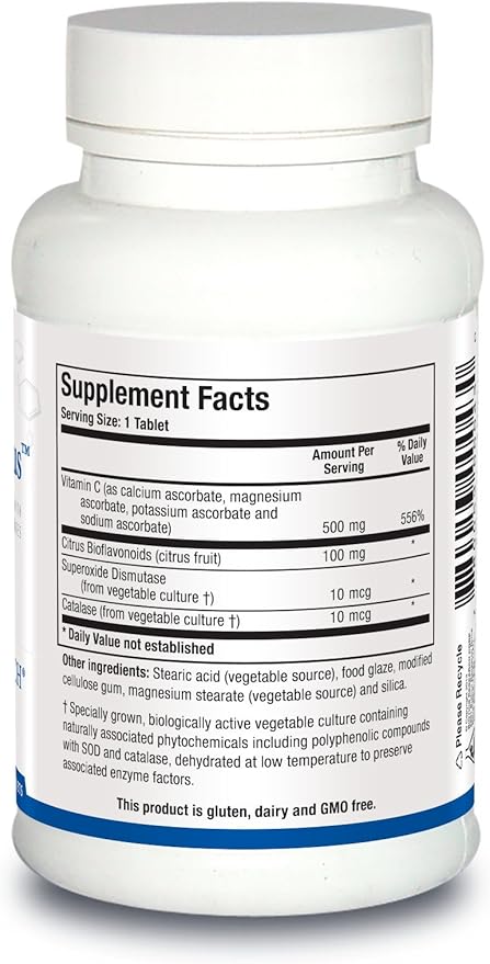 Biotics Research Bio C Plus™ Provides Vitamin C as Mixed Mineral Ascorbates with Citrus Bioflavonoids, SOD and Catalase, Vitamin C Plus Bioflavonoids, Potent Antioxidant, Immune System 100 Tablets