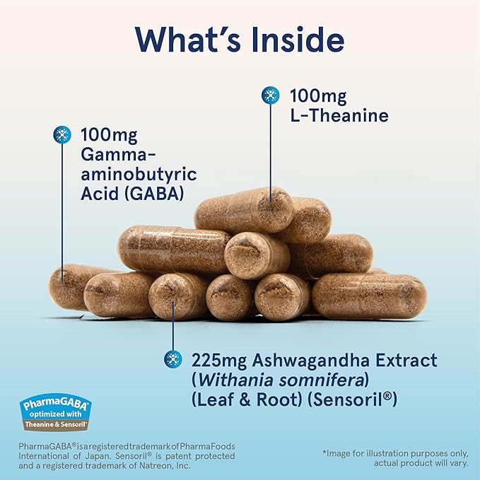 Jarrow Formulas® GABA Soothe®, 3 Ingredient Dietary Supplement for Relaxation and Occasional Stress, 30 Veggie Capsules, 30 Day Supply