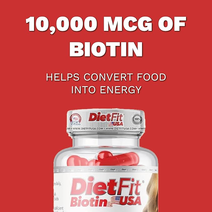 DIETFIT | Biotin 100 Capsules | Radiant Hair, Skin, and Nails Formula | Energizing Nutrient Blend | Advanced Beauty Support | Easy Daily Use | Fitness Supplements | Fitness Solution