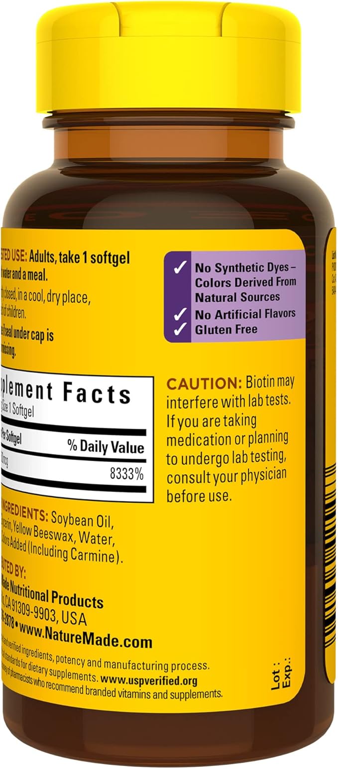 Nature Made Vitamin B12 500 mcg, Dietary Supplement for Energy Metabolism Support, 100 Tablets, 100 Day Supply