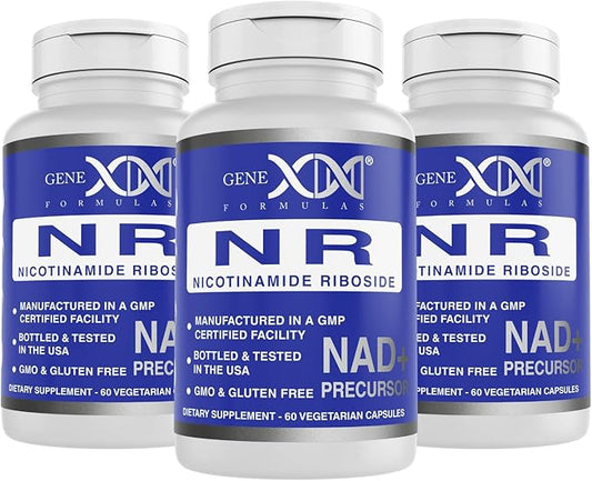 Genex Formulas NR Nicotinamide Riboside 300mg (3 Pack) NAD+ Precursor for Healthy Aging - GMP-Certified, Non-GMO, Gluten-Free, Vegetarian